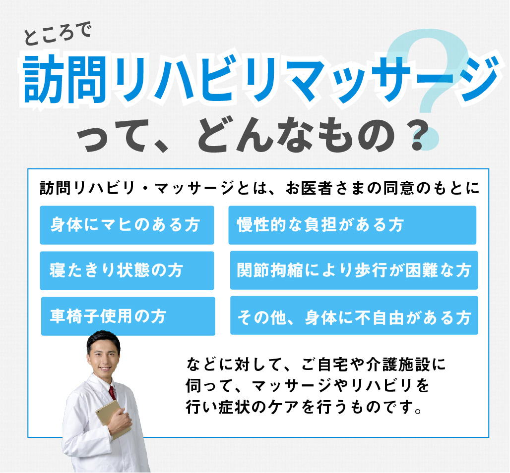 そもそも訪問マッサージ、訪問はり灸ってどんなサービスなの?